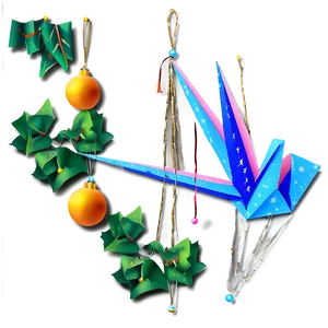 Festive Paper Crane Decoration Png Emn90 PNG Image