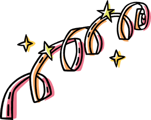 Vector Illustration Of Party Streamer Ribbon With Celebration - Party Streamers Clip Art, HD Png Download PNG image with transparent background