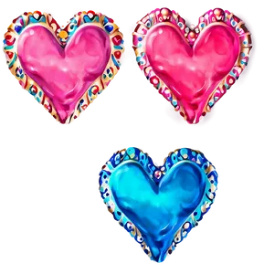 Festive Pink Hearts Png Pqa PNG Image