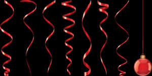 Festive Red Ribbon Christmas Border PNG