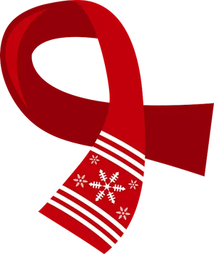 Festive Red Scarf Design PNG Image