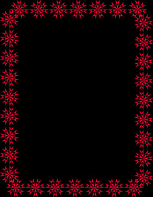 Festive Red Snowflake Christmas Border PNG