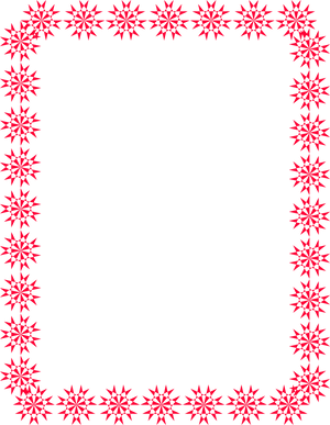 Festive Red Snowflake Christmas Border PNG Image