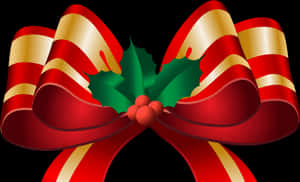 Festive Redand Gold Ribbon PNG
