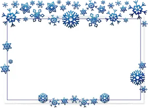 Festive Snowflake Christmas Frame PNG Image