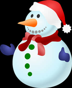 Festive Snowman Cartoon PNG image with transparent background