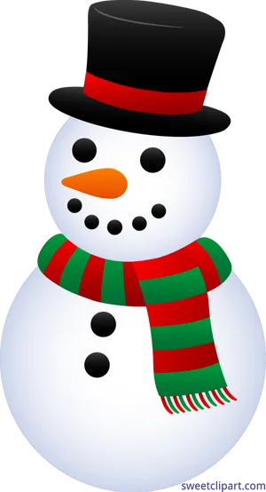 Festive Snowman Clipart PNG Image