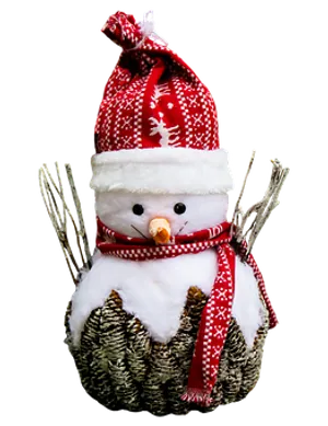 Festive Snowman Decoration PNG Image