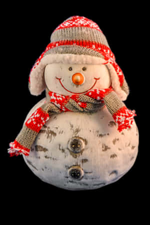 Festive Snowman Figurine PNG with transparent background