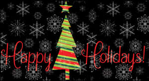 Festive Tree Happy Holidays Greeting PNG image with transparent background