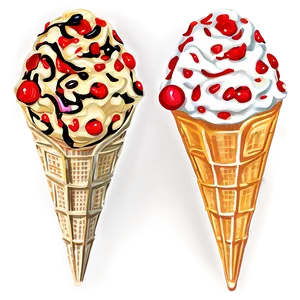 Festive Waffle Cone Png 84 PNG Image