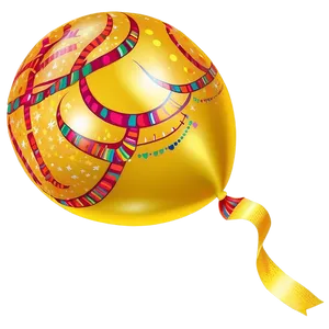 Festive Yellow Balloon Png Mlh34 PNG Image