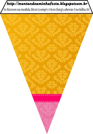 Festive Yellow Pink Bunting Design PNG Image