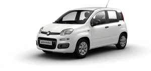 Fiat Panda White Studio View PNG Image