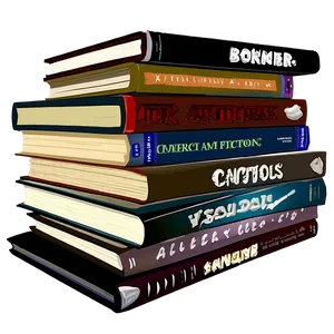 Fiction Books Stack Png Tkd74 PNG Image