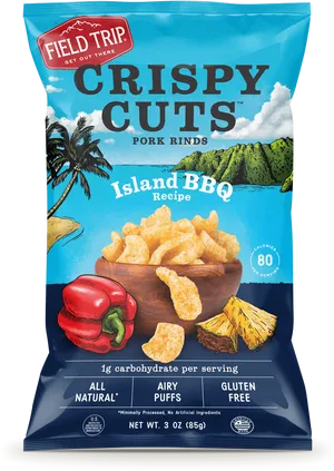 Field Trip Crispy Cuts Pork Rinds Island B B Q PNG Image