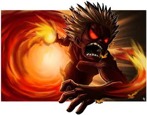 Fierce Bakugou Explosion PNG Image