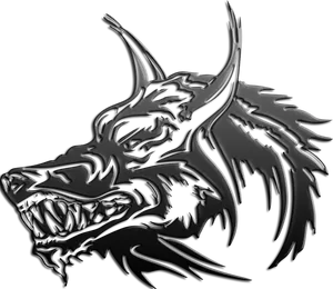 Fierce Black Wolf Logo PNG Image