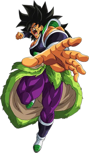 Fierce_ Broly_ Reaching_ Out PNG Image