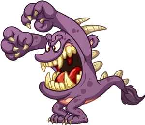 Fierce Cartoon Monster PNG Image