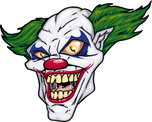 Joker Evil Clown Illustration - Scary Clown Cartoon PNG image with transparent background