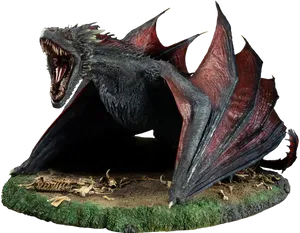 Fierce Dragon Statue Gameof Thrones PNG Image