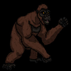 Fierce King Kong Illustration PNG image with transparent background