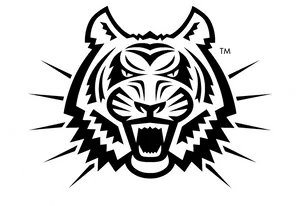 Fierce Tiger Logo Blackand White PNG Image