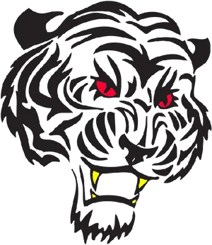 Fierce Tiger Tattoo Design PNG Image