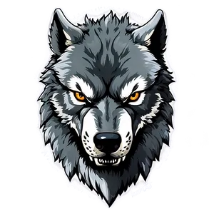 Fierce Wolf Face Emblem Png Rxm PNG Image