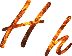 Fiery Alphabet Letters A K H PNG Image