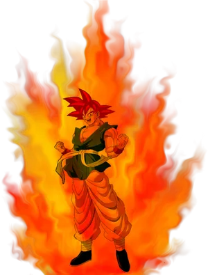 Fiery Anime Character Aura PNG Image