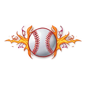 Fiery Baseball Stitching Png Xkl PNG Image