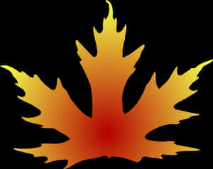 Fiery Maple Leaf Silhouette PNG image with transparent background