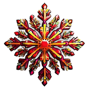 Fiery Red Snowflake Design Png 72 PNG Image