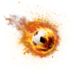 Fiery Soccer Ball Illustration PNG Image