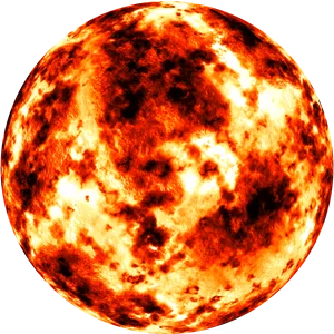 Fiery Sun Close Up PNG Image