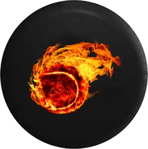 Fiery_ Tennis_ Ball_ Illustration PNG Image