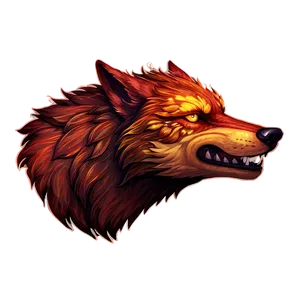 Fiery Wolf Head Animation Png Ykj PNG Image