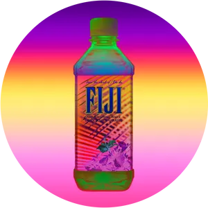 Fiji Water Bottle Artistic Background PNG Image