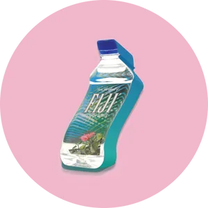 Fiji Water Bottle Artistic Background PNG Image