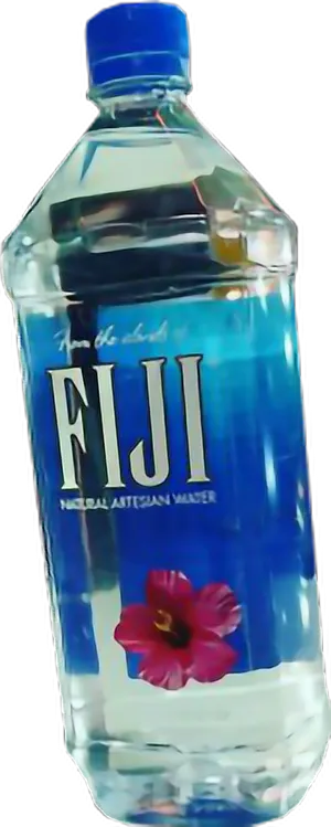 Fiji Water Bottlewith Flower PNG Image