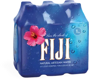 Fiji Water Packwith Hibiscus Flower PNG Image