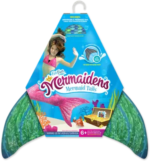 Fin Fun Mermaidens Mermaid Tail Packaging PNG Image