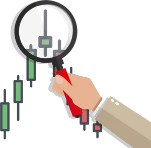 Financial Analysis Magnifying Glass PNG Image