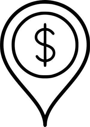Location Pin Dollar Map Pointer Location - Emblem, HD Png Download PNG