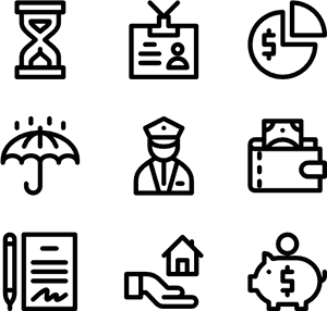 Financial Service Icons Set PNG image with transparent background