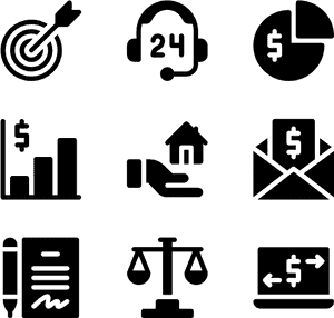Financial Services Icons Set PNG image with transparent background