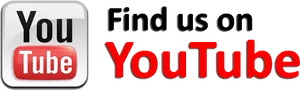 Find Us On You Tube Banner PNG Image