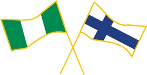 Finlandand Ireland Flags Crossed PNG Image